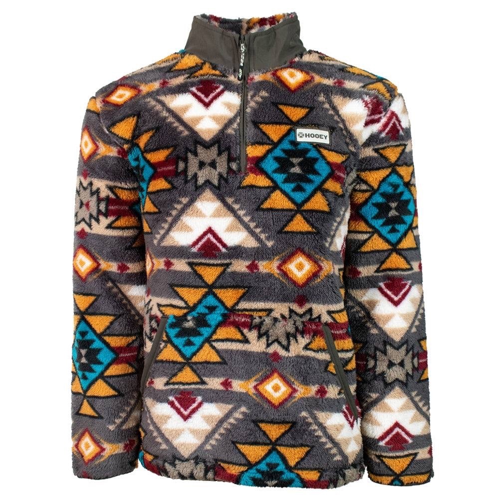Men’s Hooey Brown Aztec Fleece Pullover HFP001BRAZ